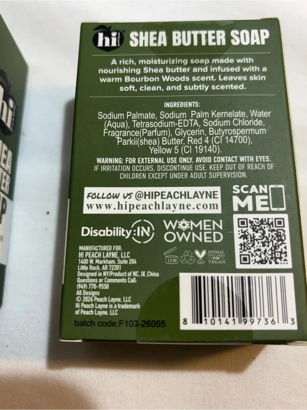 Hi Shea Butter Soap — Bourbon Woods (Green)